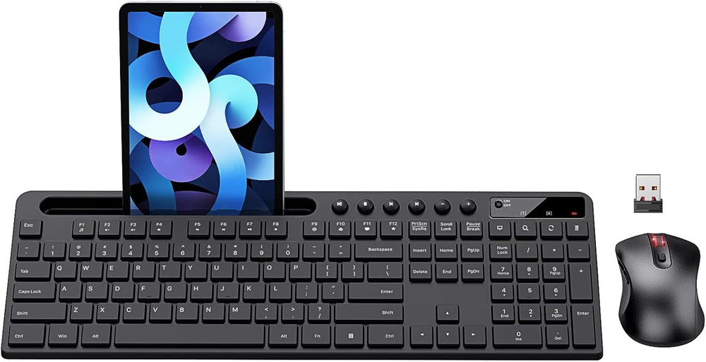 Wireless Keyboard and Mouse Combo, 2.4G Ergonomic Wireless Computer Keyboard wi