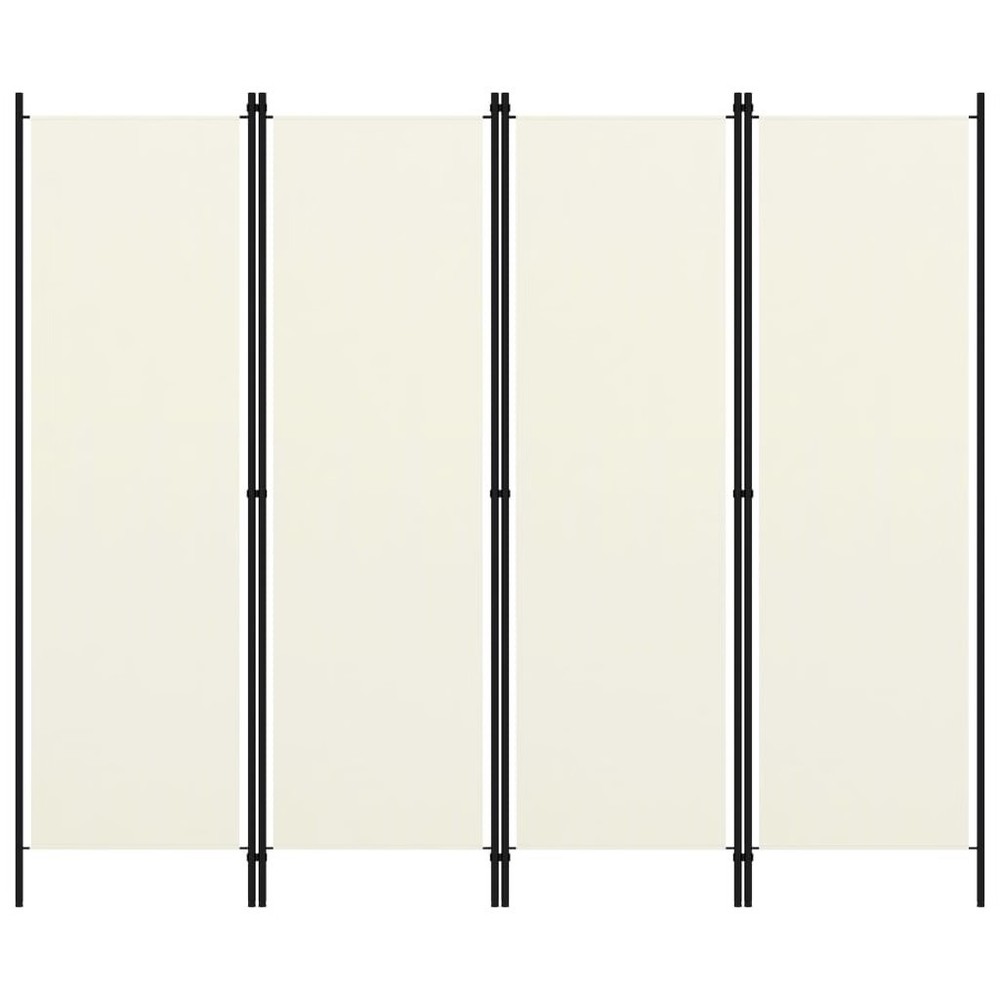 4-Panel Room Divider White 78.7"x70.9"