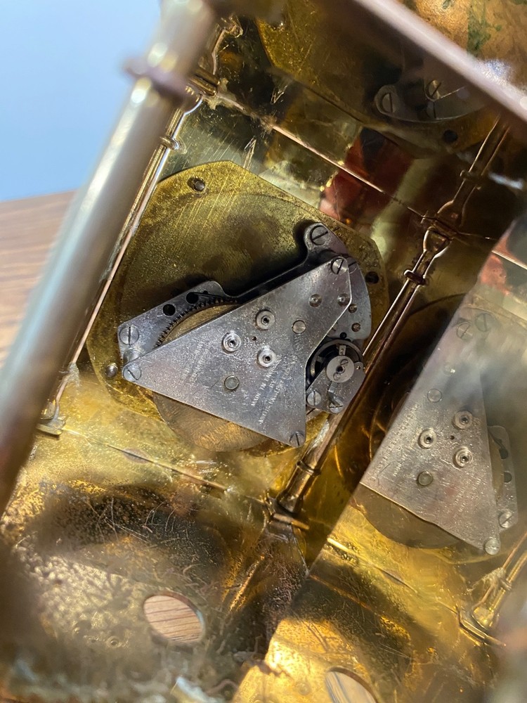 VINTAGE BRASS SMITHS MECHANICAL LANTERN CLOCK