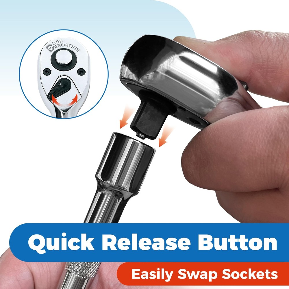 Der Erwachte 3-Piece Stubby Ratchet Set, 3PCS Silver