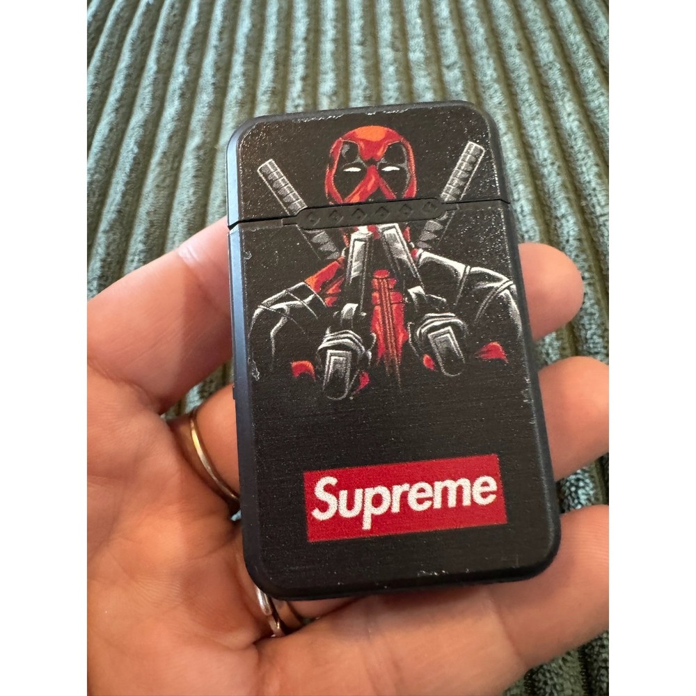 Deadpool Supreme Lighter Torch Jet Flame Refillable Butane Windproof Metal Case
