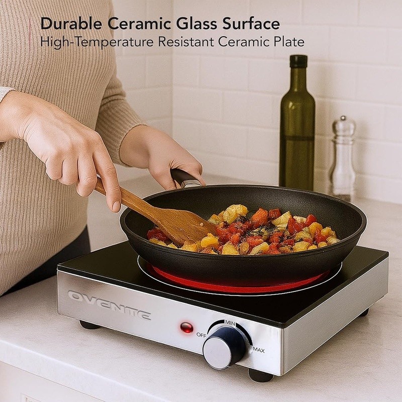 Electric Infrared Portable Burner Compact Cooktop Quick Efficient Heating