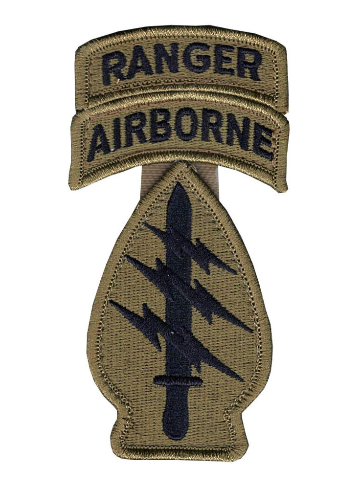 Special Forces OCP Patch w/ Airborne/Ranger Tabs & Hook Fastener - No Space (ea)