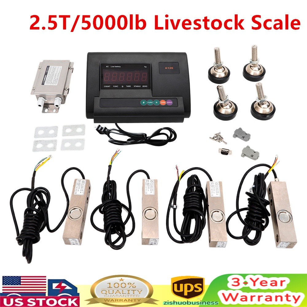5000Lbs Load Cell Scale Kit Platform Livestock Cattle Chute Floor High Precision