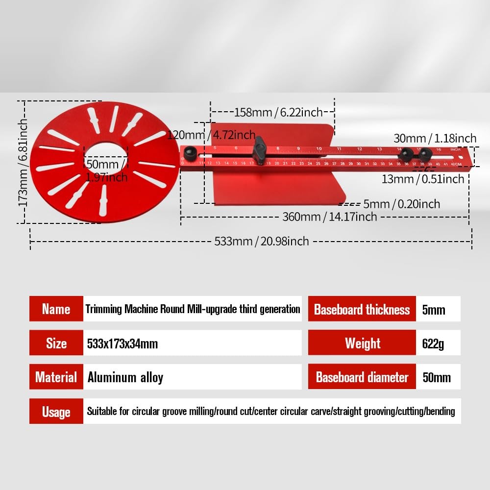 Router Circle Cutting Jig Edge Guide - Precision Tool for Accurate Routing
