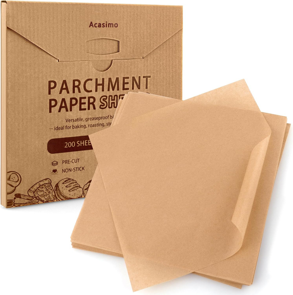 Parchment Paper Sheets, 200Pcs 12x12 Inch Squares Precut Parchment Sheets for Ba
