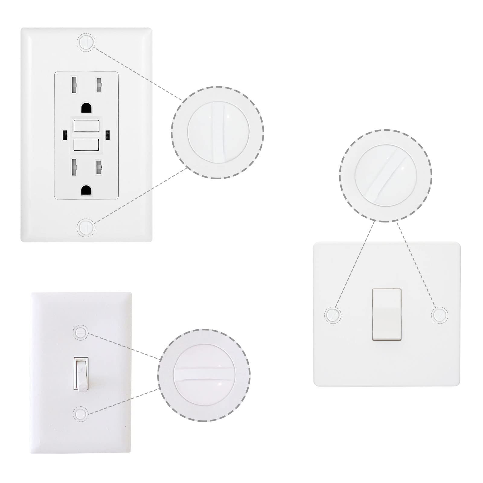 Wall Plate Screws 100 pcs White Outlet Screws 3/8" Long 6-32 Thread Light Ele...