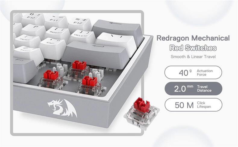 RGB Gaming Keyboard 61 Keys Compact Mechanical Keyboard Linear Red Switch