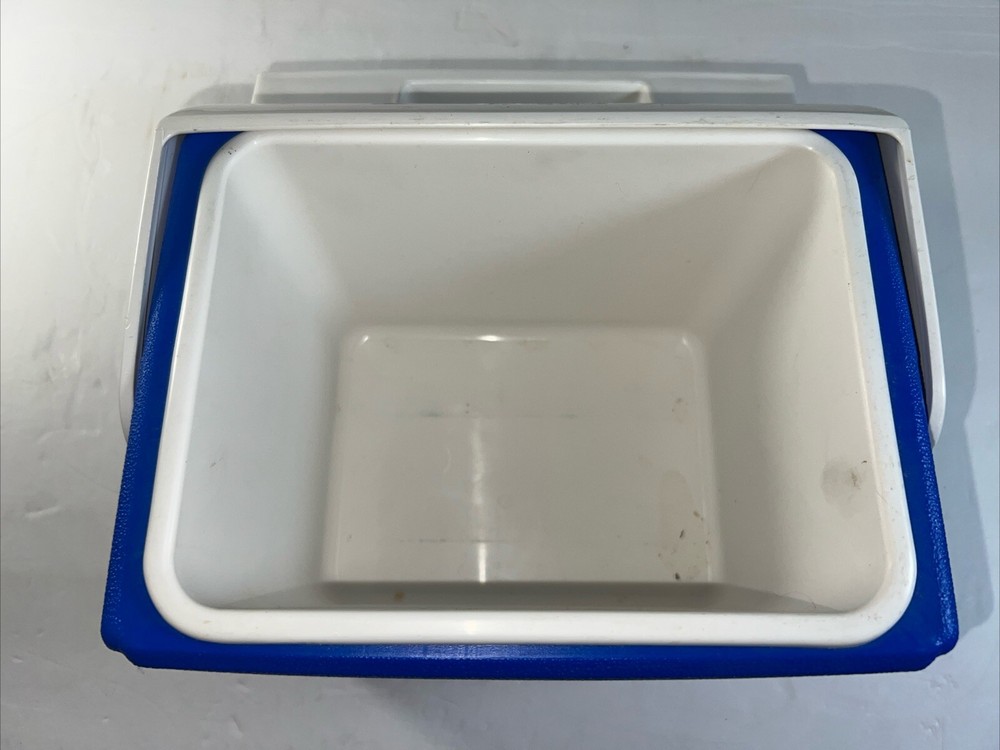 Vintage Blue & White Mini Mate Cooler By Igloo With Push Button Open