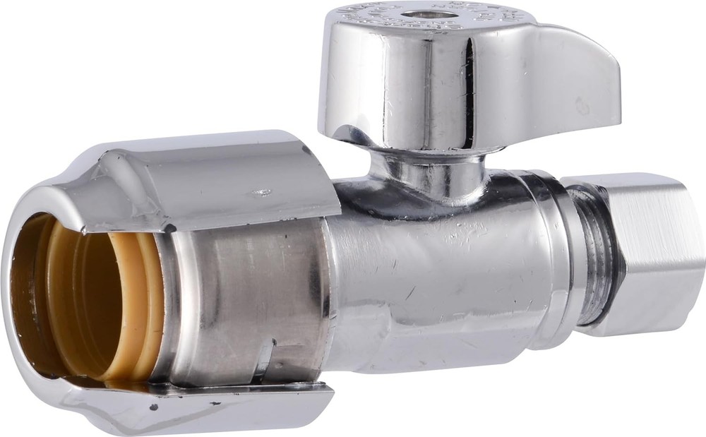 SharkBite Max 1/2 x 3/8 Compression Stop Valve, Push-to-Connect, UR23037