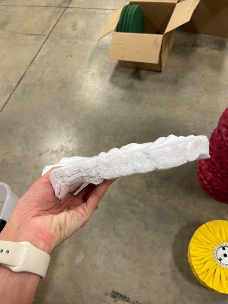 10" White Domet Flannel Buffing Wheel