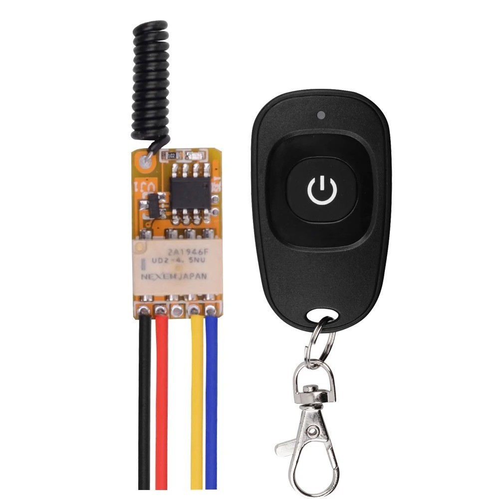 Small Tiny Remote Switch 3.7V-12V 433MHz RF Wireless Relay Contact Push Button