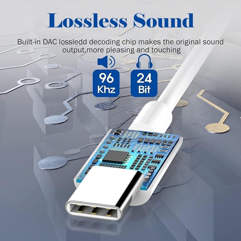 USB C to 3.5mm Headphone Jack Adapter for iPhone17/ iPhone 16/16 White