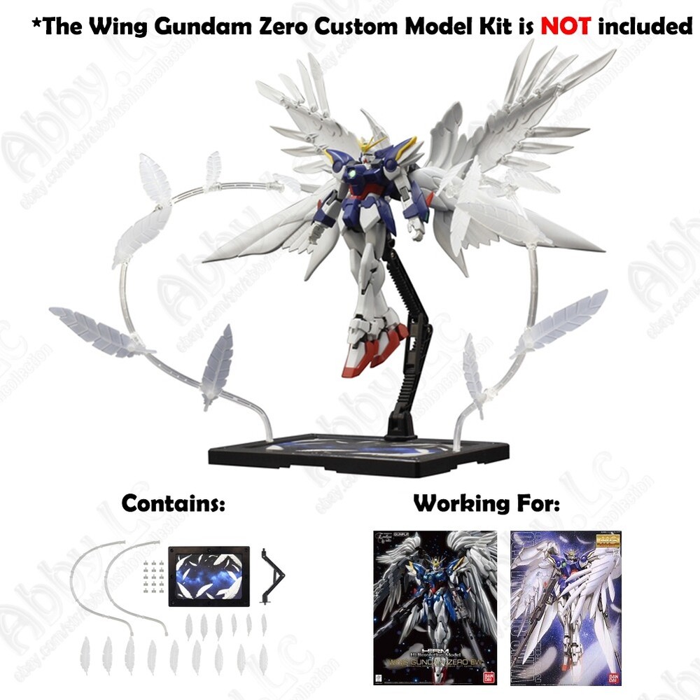 Seraphim Feather Effect Unit + Stand Base for MG 1/100 Wing Zero Custom EW HIRM