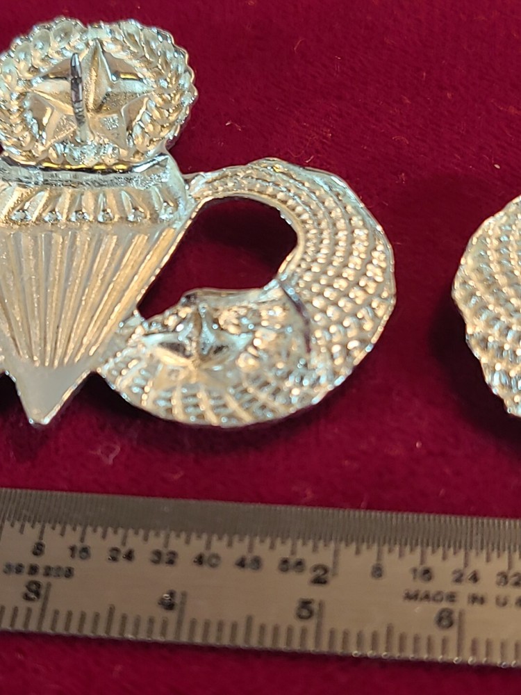 2 US ARMY COMBAT PARACHUTIST MASTER 2nd AWARD NO BACKS