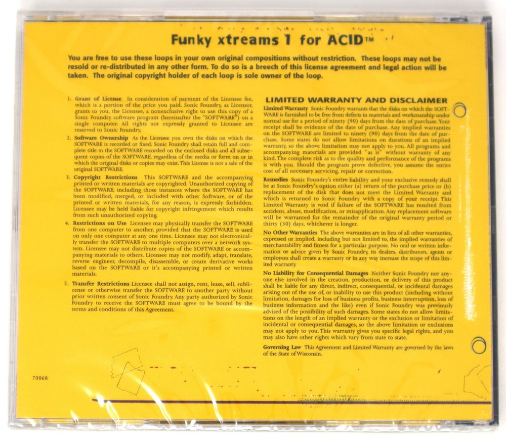 Sonic Foundry Funky Xtreams 1 Loops For Acid Sample/Sound Library/Sampling CD