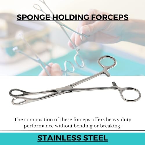 Foerster Sponge Forceps Straight + Curved Serrated Loop Jaws 7" - Curved