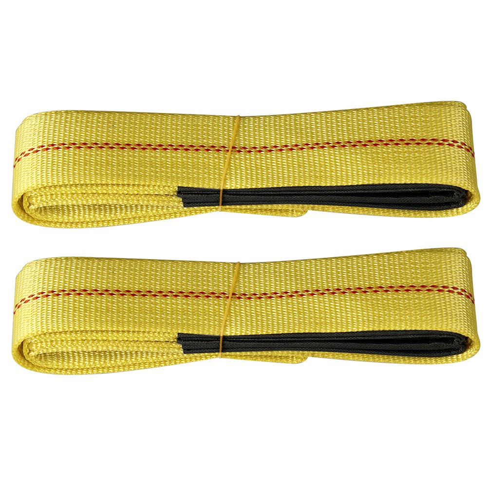 6' x 2" Durable Flat Lifting Sling Strap Eye Polyester Webbing 9000LBS w/ loops