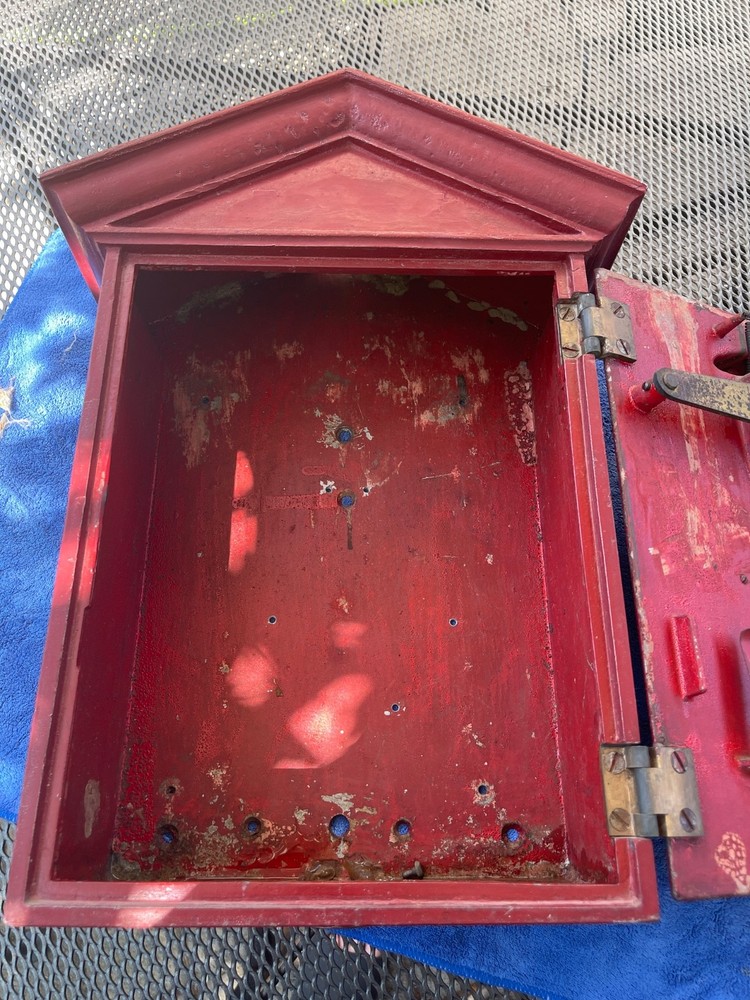 Antique Fire Alarm Metal Box With Key