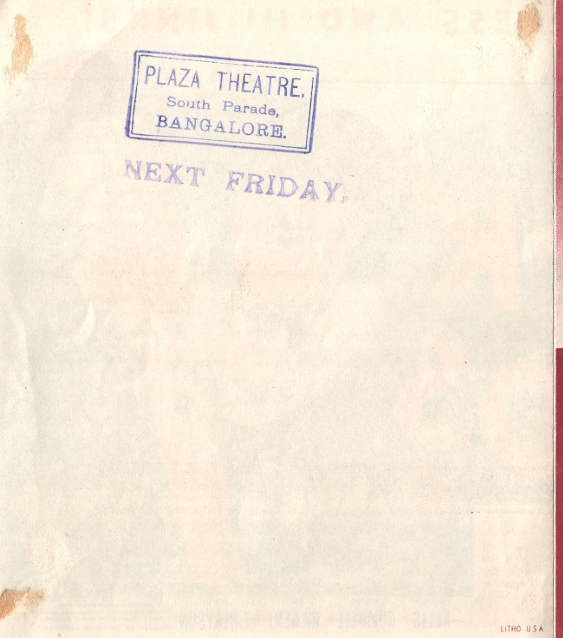 Laurel & Hardy BLOCK HEADS 1938 MGM Herald Plaza Theatre Bangalore Litho USA