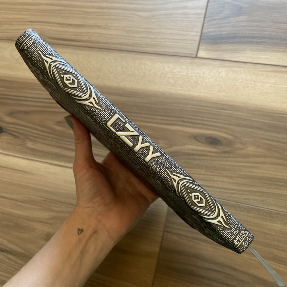 Embossed Silver And Black Cthulhu Spell Book Blank Page Notebook