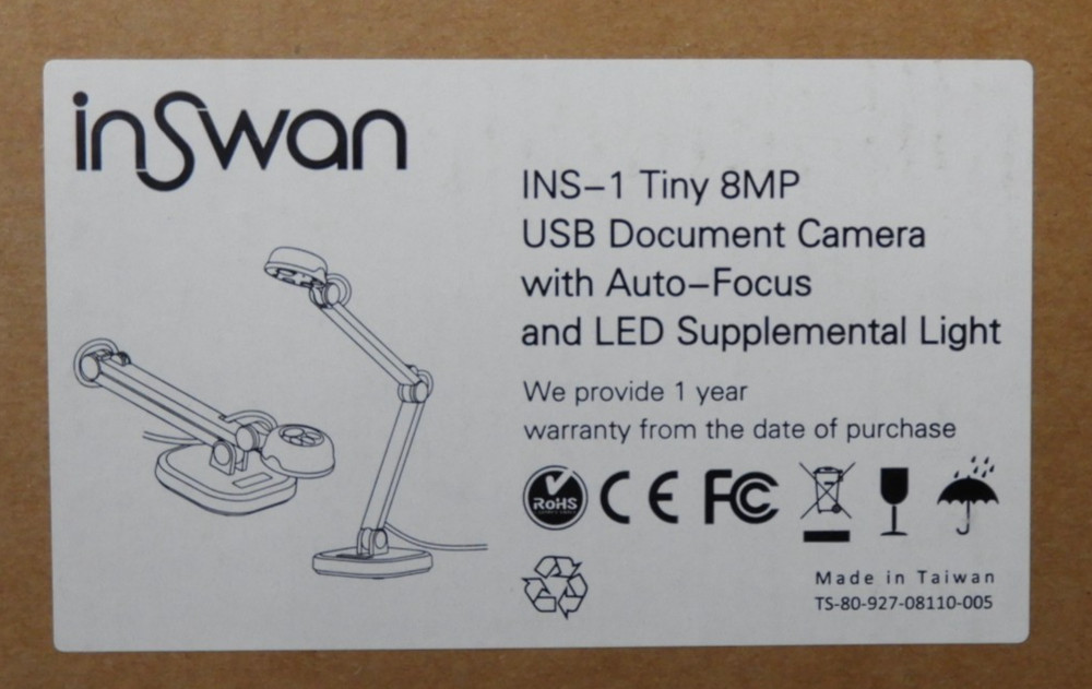 (INSWAN) INS-1 TINY 8MP (USB DOCUMENT CAMARA WITH AUTO-FOCUS (TAIWAN)...NEW!!