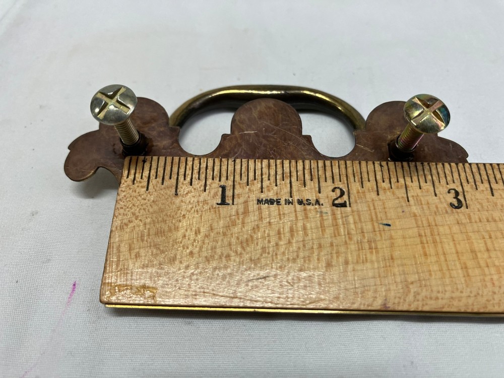 Ethan Allen Bright Brass 2.5 inch CC Drawer Bail Pull Handle 1776 Collection