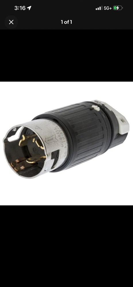 Hubbell 50A C Locking Plug - CS6365C