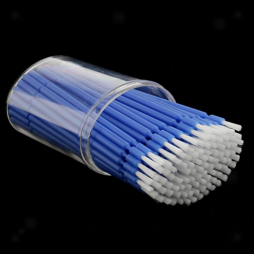 100 Pcs Dental Disposable Microbrush Single Micro Brush Blue Bendable Applicator