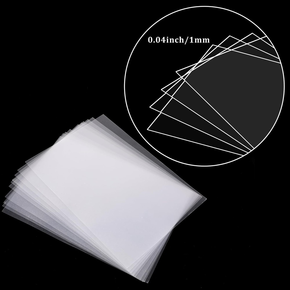 ElevateTech 10 Pcs Clear Plastic Sheet, PET Flexible Lightweight Thin clear