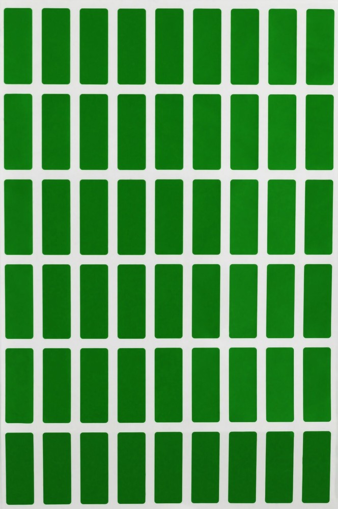 Green Rectangle Colored Labels in Various Sizes (1" x 3/8" - 4" x 2") 15 Sheets