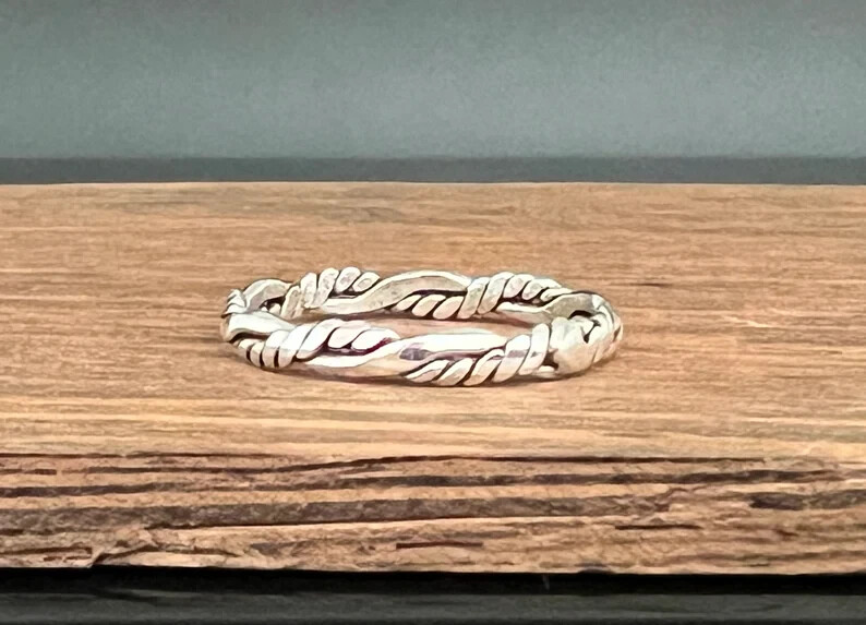 Thin Braided Silver Ring 925 Sterling Silver Braided Silver Ring All size