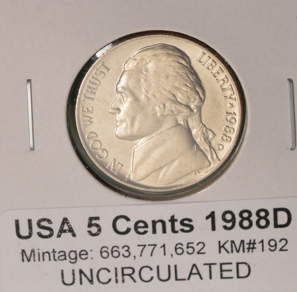 1988D USA Jefferson Nickel - UNCIRCULATED