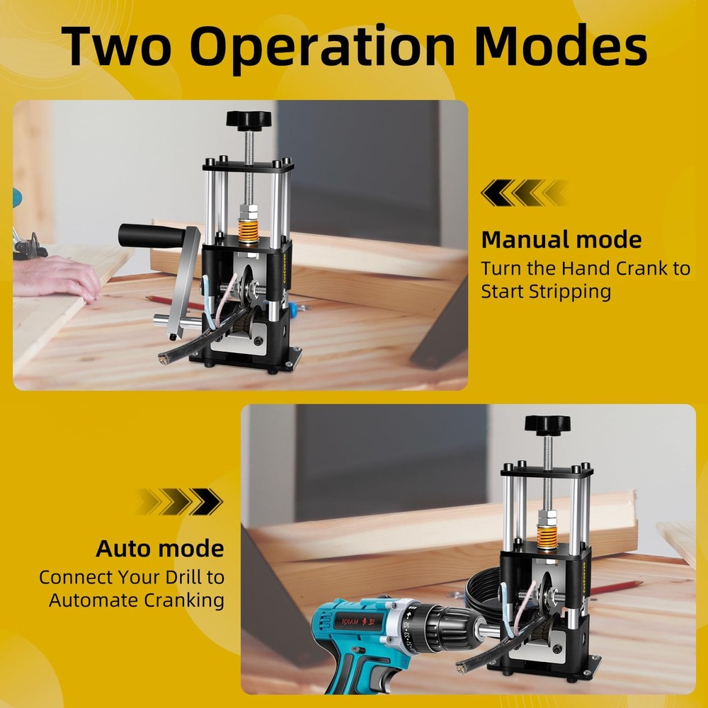 CuzConven Wire Stripper Machine,0.03-1 Inch Stripping Machine with Black