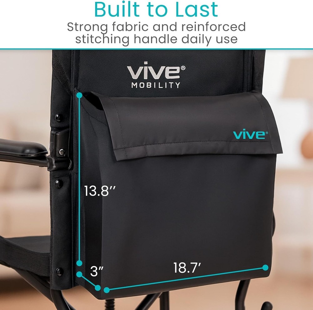 Wheelchair Bag Universal Storage Backpack for Walker Rollator Hangs on Back