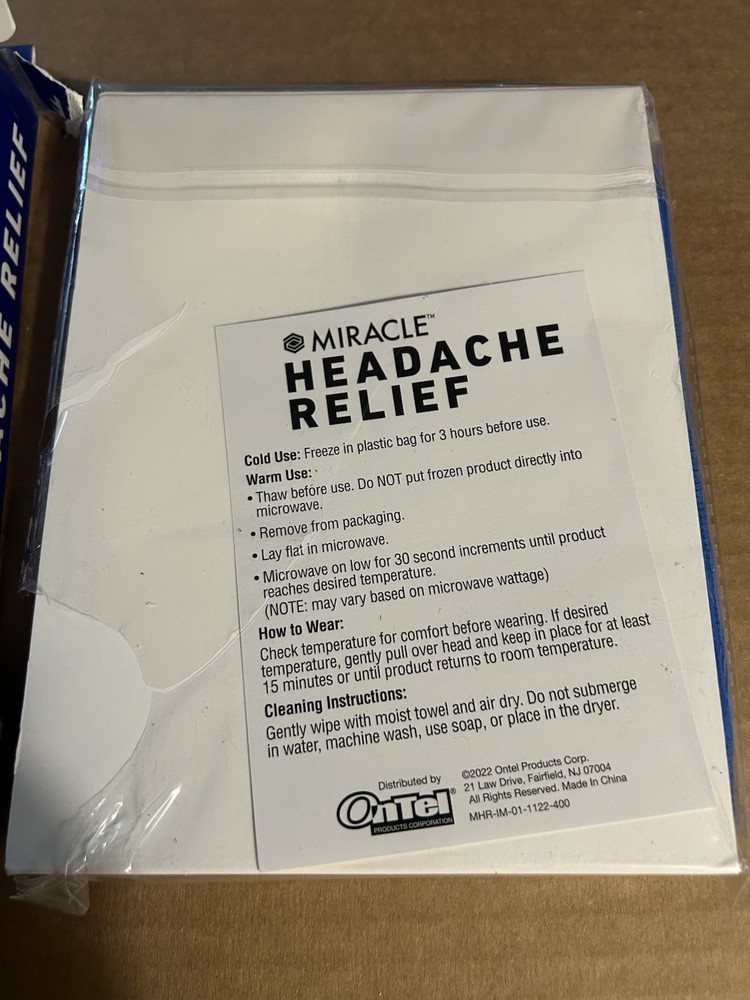 Miracle Headache Relief Cooling Or Heat Compression Cap 360 Degree Head Coverage