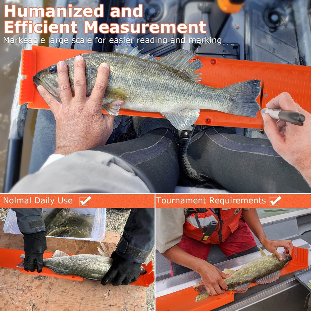Fish Measuring Board Foldable Compact Folding Fish Ruler For Boat Unfolded 36 In