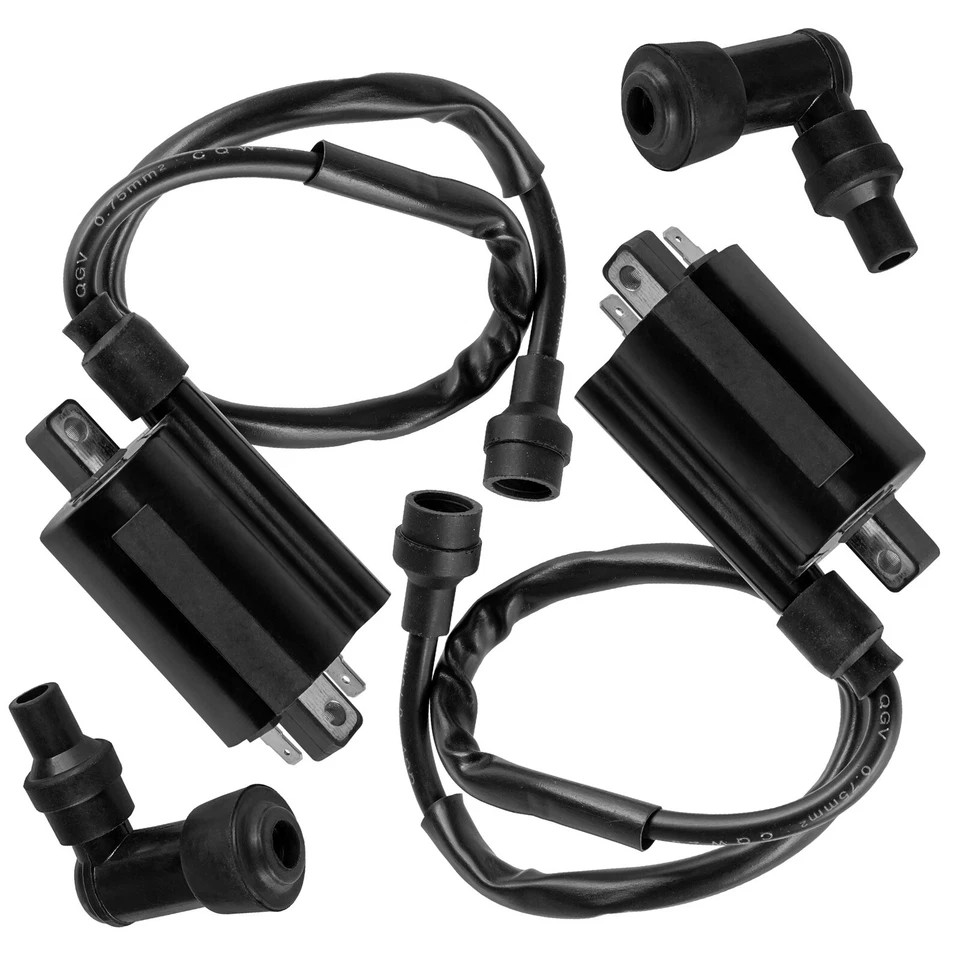 2x Ignition Coil w/Spark Plug Boot Cap for Kawasaki KAF620 Mule 4010 4x4 2009-21