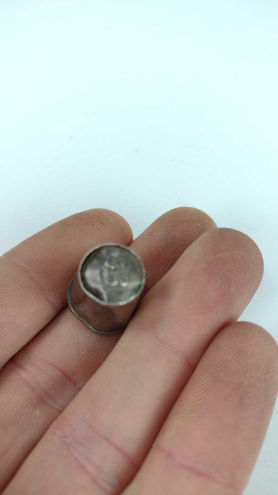 Finnish Silver Thimble - Marked 813 KS Crown