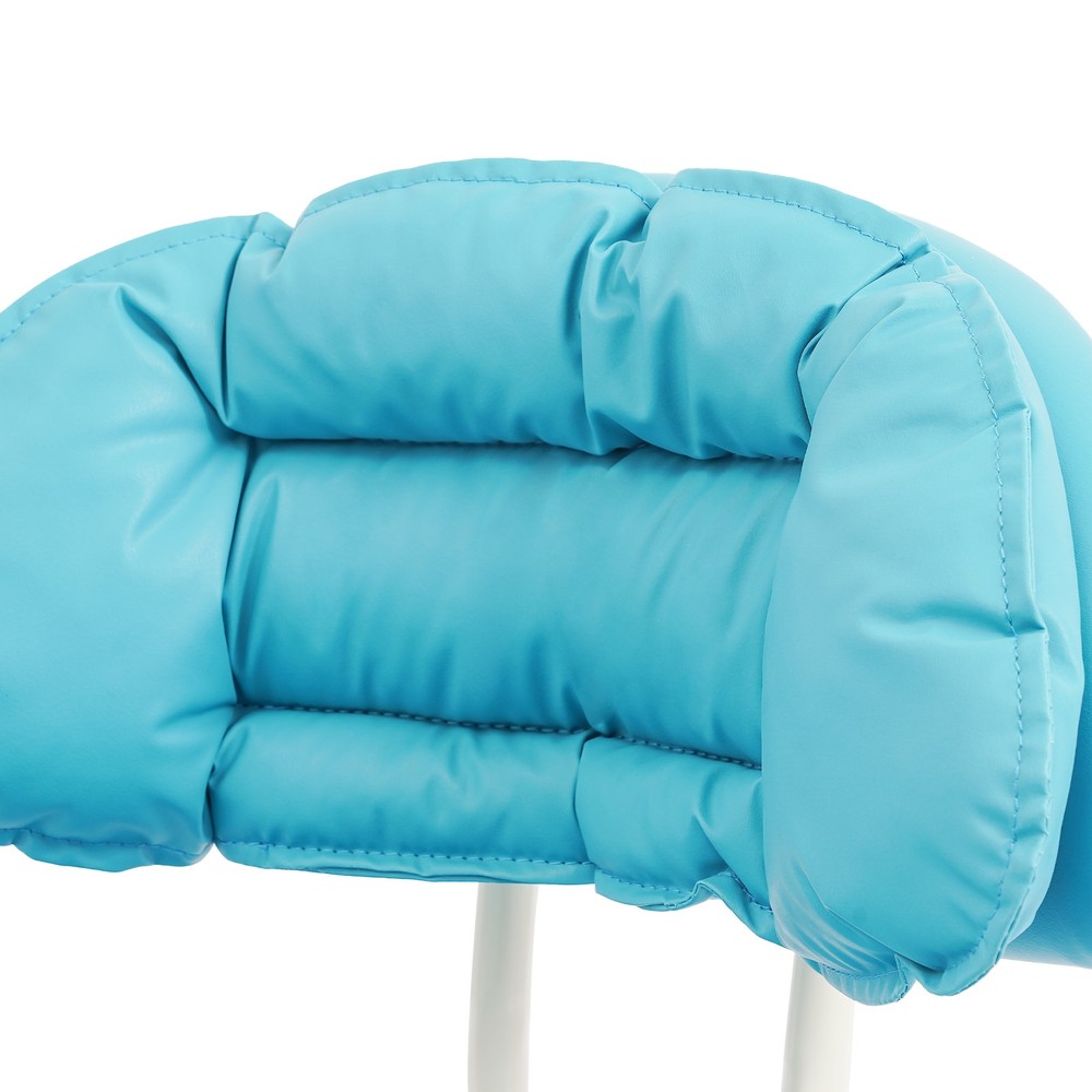 Blue Rolling Stool With Back Rest, Heavy Duty Rolling Stool, Roller Chair