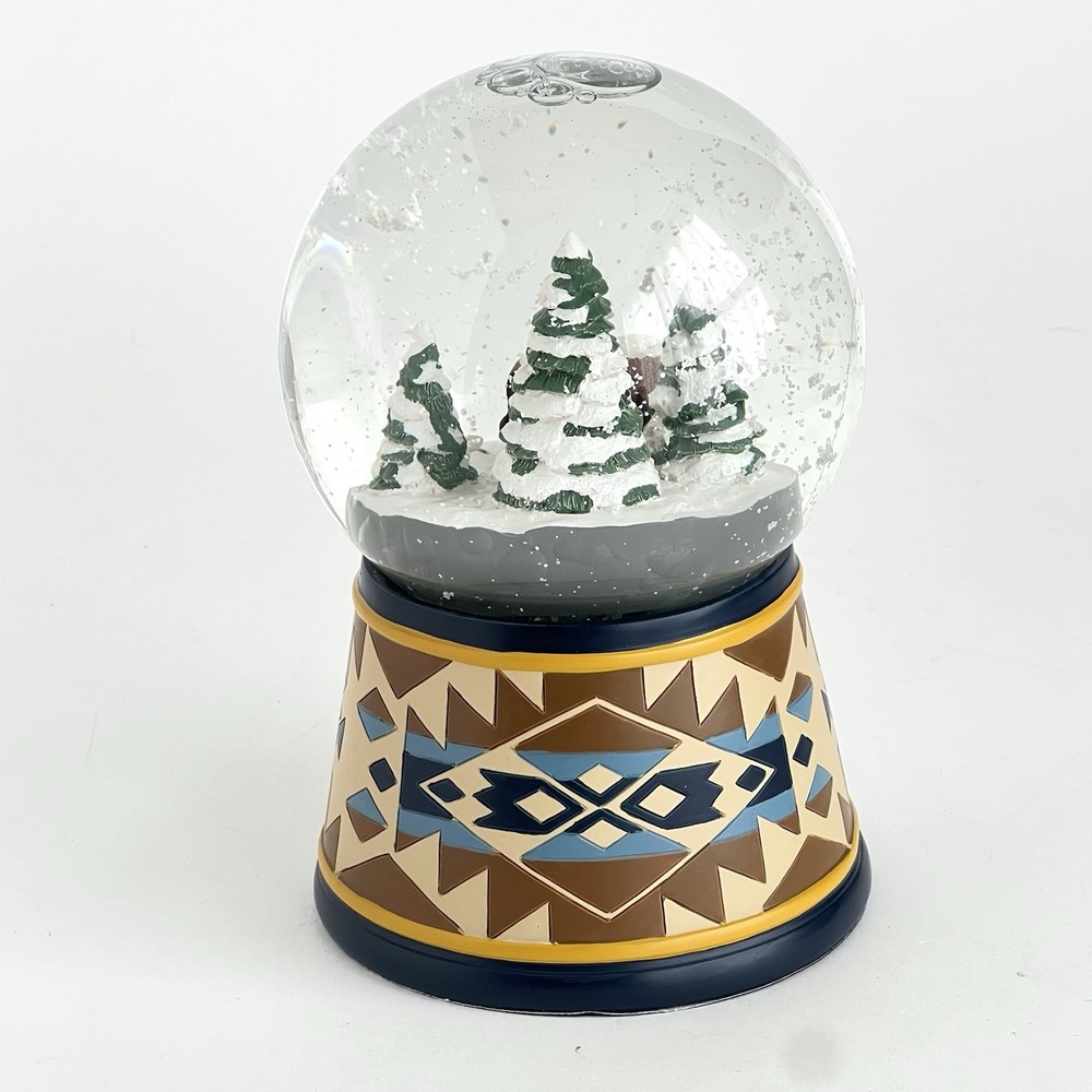 Pendleton Home Collection Journey West Snow Globe Buffalo Bison Pine Trees 7"