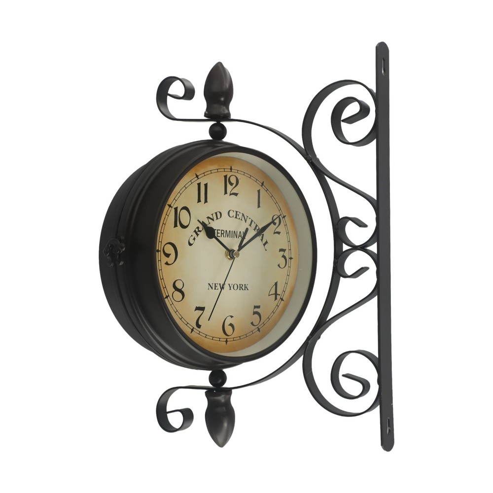 Train Double-Sided Clock Wall mount Hanging Decor Wall Clock Iron Brand New