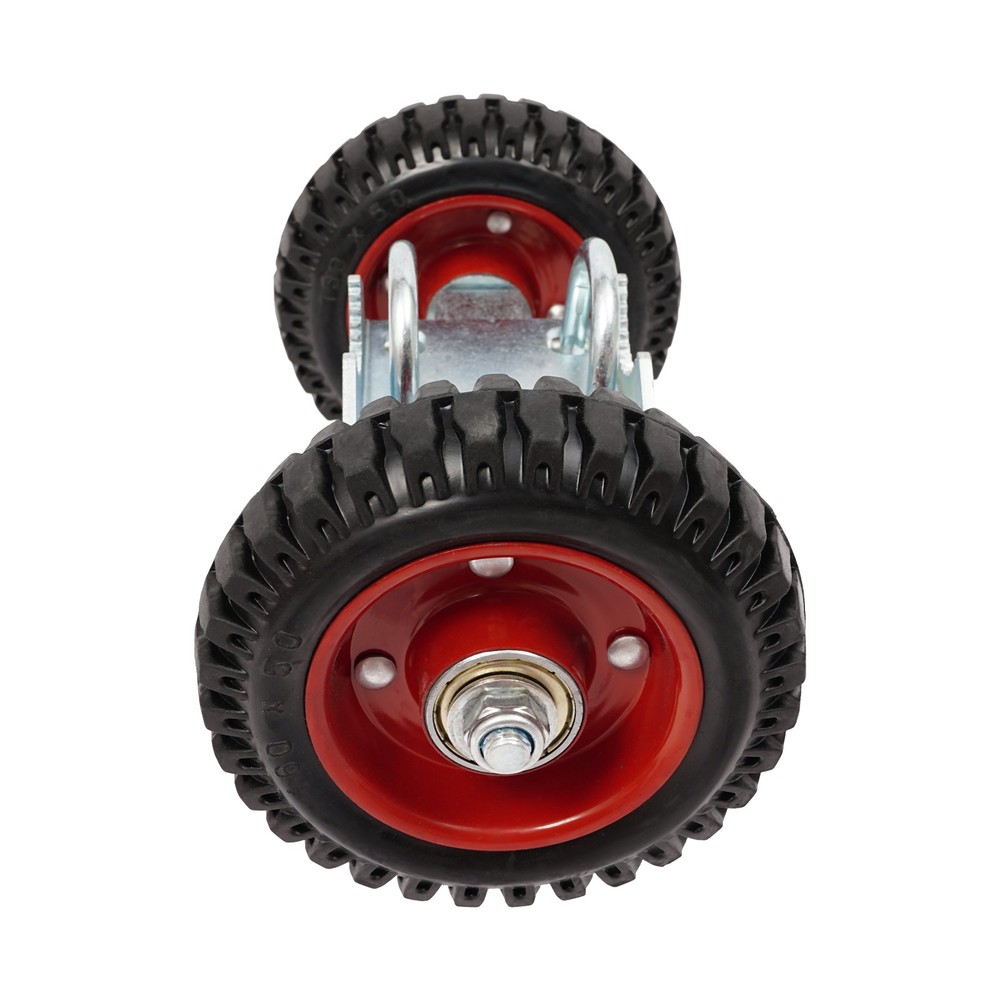 Heavy-Duty 6'' Rubber Wheel Gate Rollers with Double-U Bolts – 2 Pack