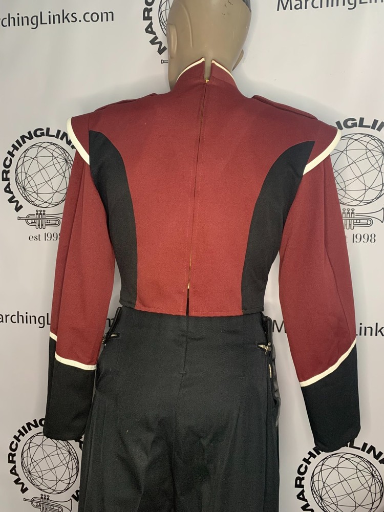 Maroon, White & Black Marching Band Jacket Size 36 Regular - Authentic