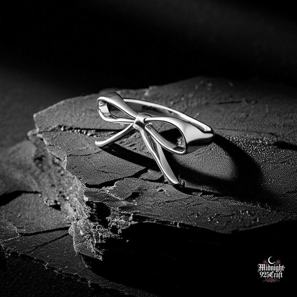 Bow ring, sterling silver ring, minimalist ring, adjustable ring, handmade ring,