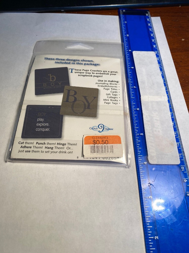 CLOUD 9 DESIGN PAGE COASTERS Boy Will be boys Scrapbooking 26-343B