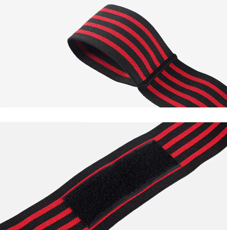 Orange Striped Black Band Nylon Strap Elastic Elbow Wrap Compression Support Gym