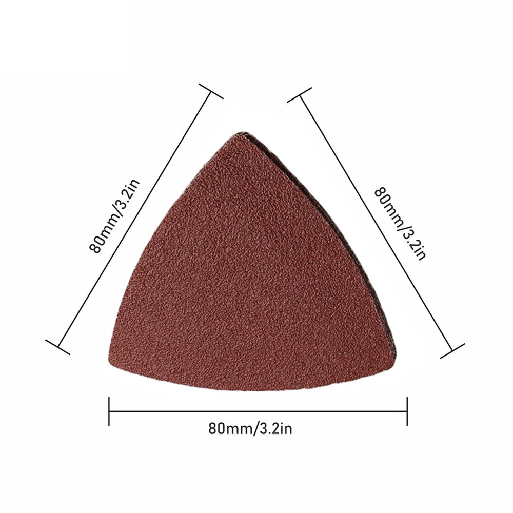 30pcs 80mm  Triangular Sandpaper Hook & Loop Triangle Sanding Sheets Fit 3-1/8 I