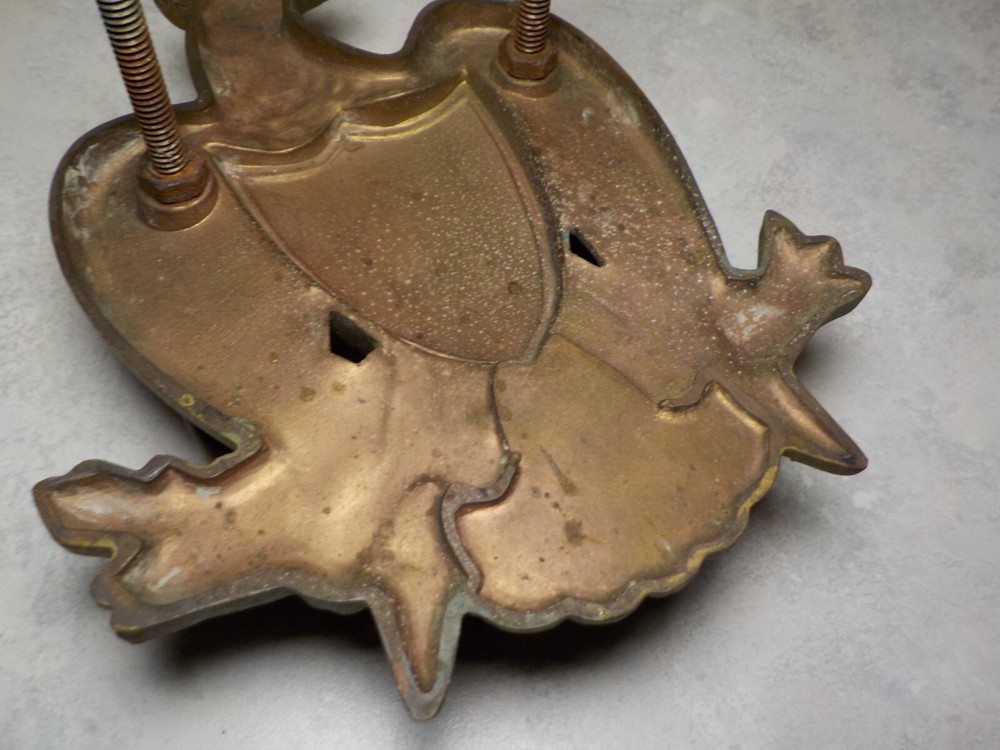 Vintage Solid Brass American Eagle Door Knocker Shield 7'' tall
