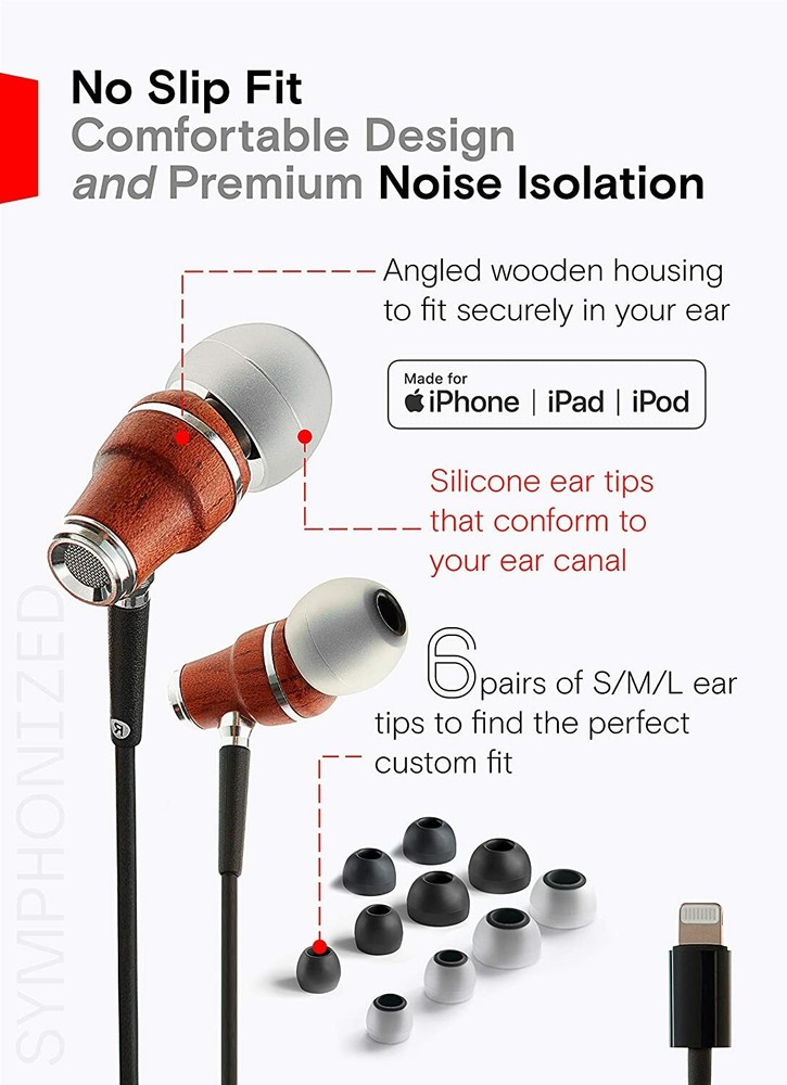 Symphonized NRG MFI Wired Earbuds for Apple Devices - (Open Box)